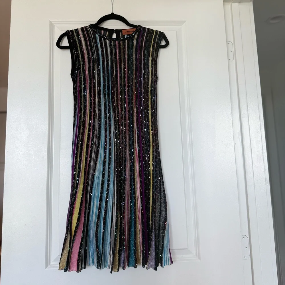 Like new Missoni Pleated sleeveless mini-dress with sequins $1,530 38 - Picture 7 of 7